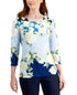 JM Collection Womens Floral Jacquard Top